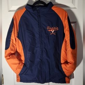 Virgina Cavaliers blue orange puffer jacket women's size Medium